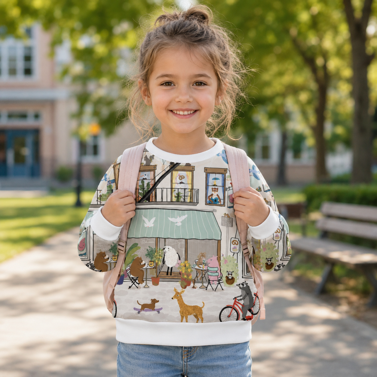 Animal City Life Apartment Kids Premium Eco Sweatshirts