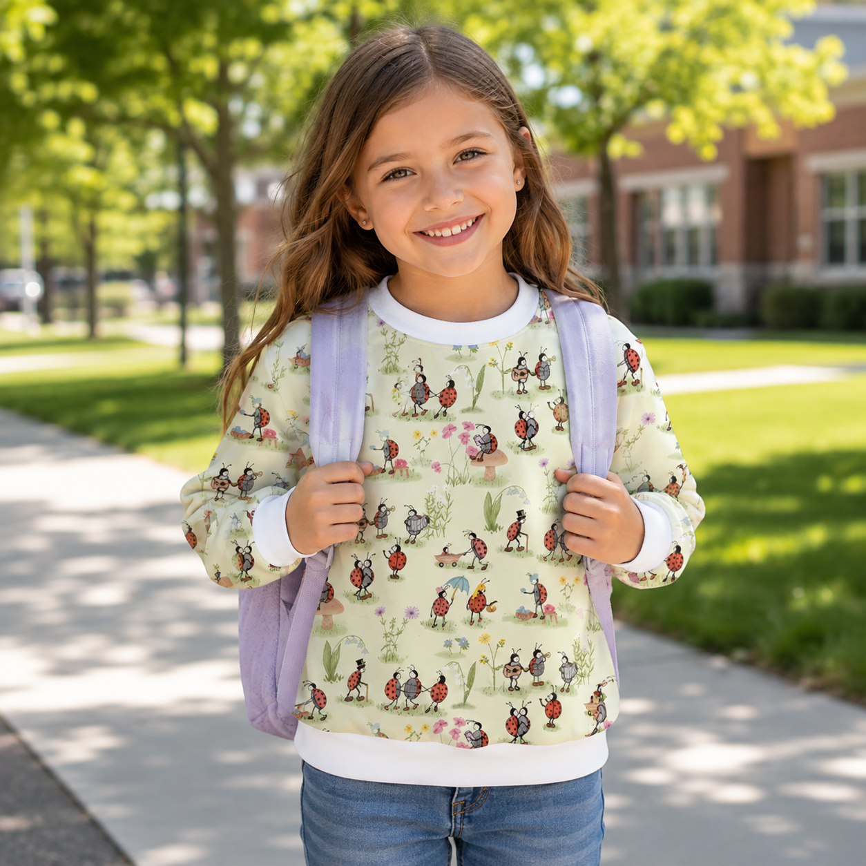 Ladybug and Flower Kids Premium Eco Sweatshirts