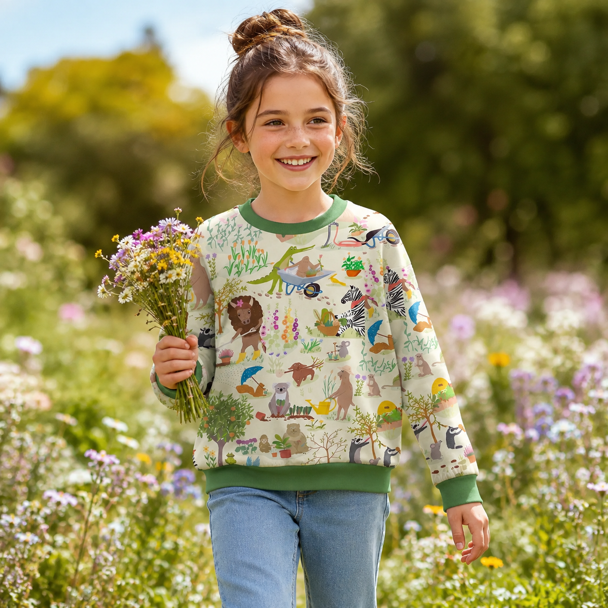 Garden Animals Kids Premium Eco Sweatshirts