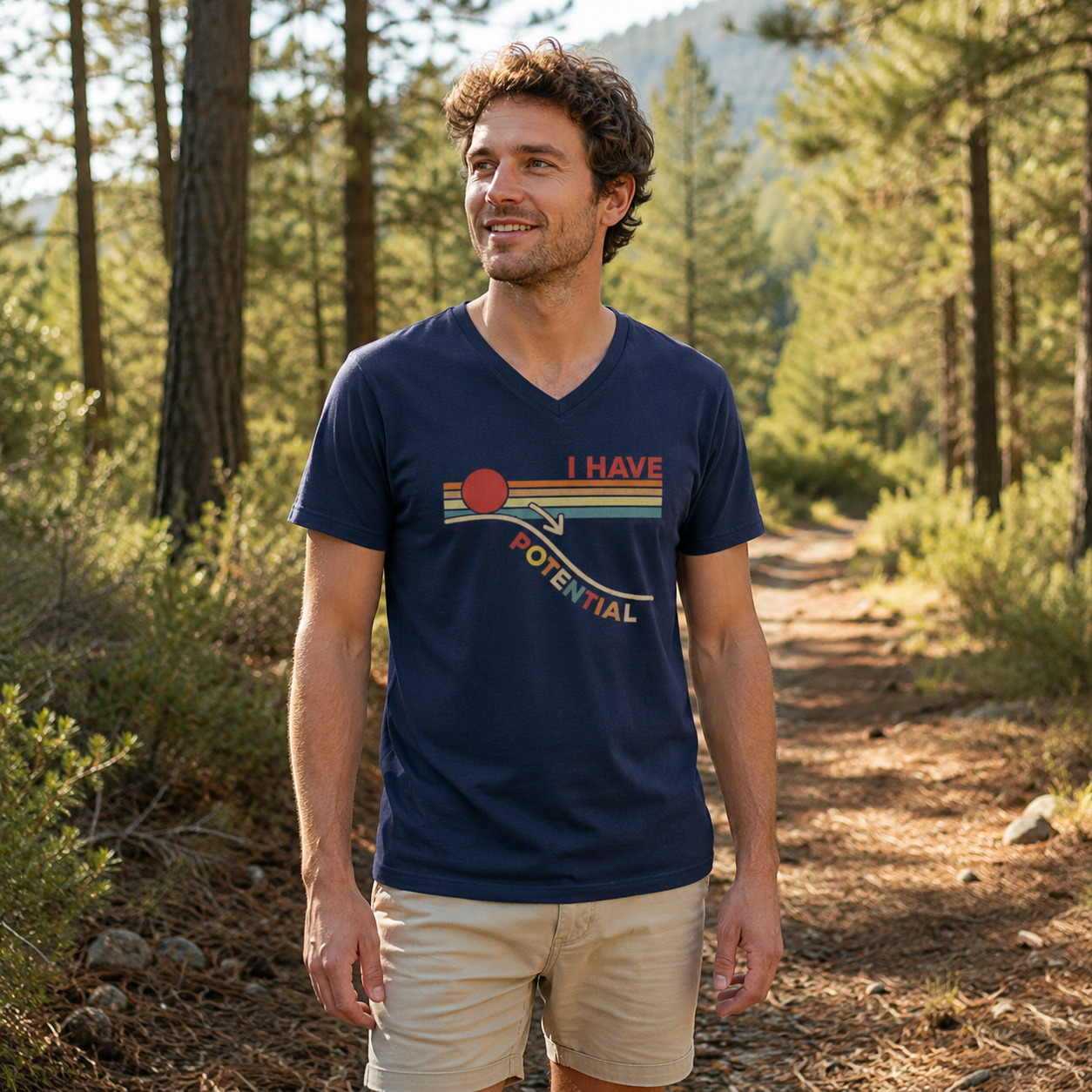I Have Potential Retro Science Humor V-neck T-Shirt