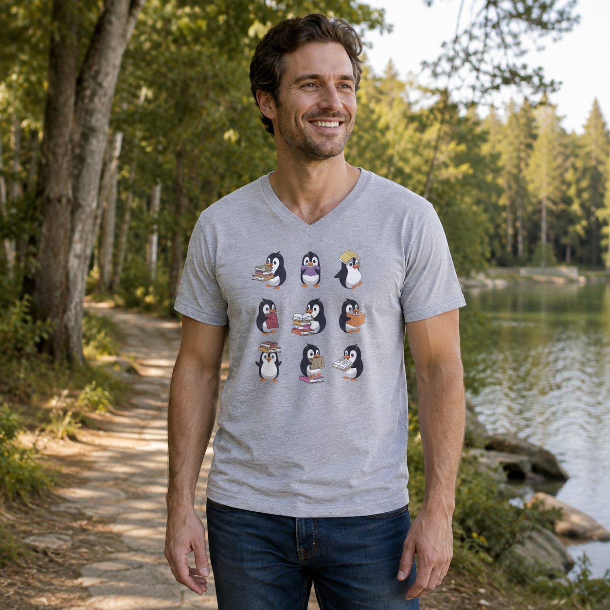 Penguin Personalities Mood Chart V-neck T-Shirt