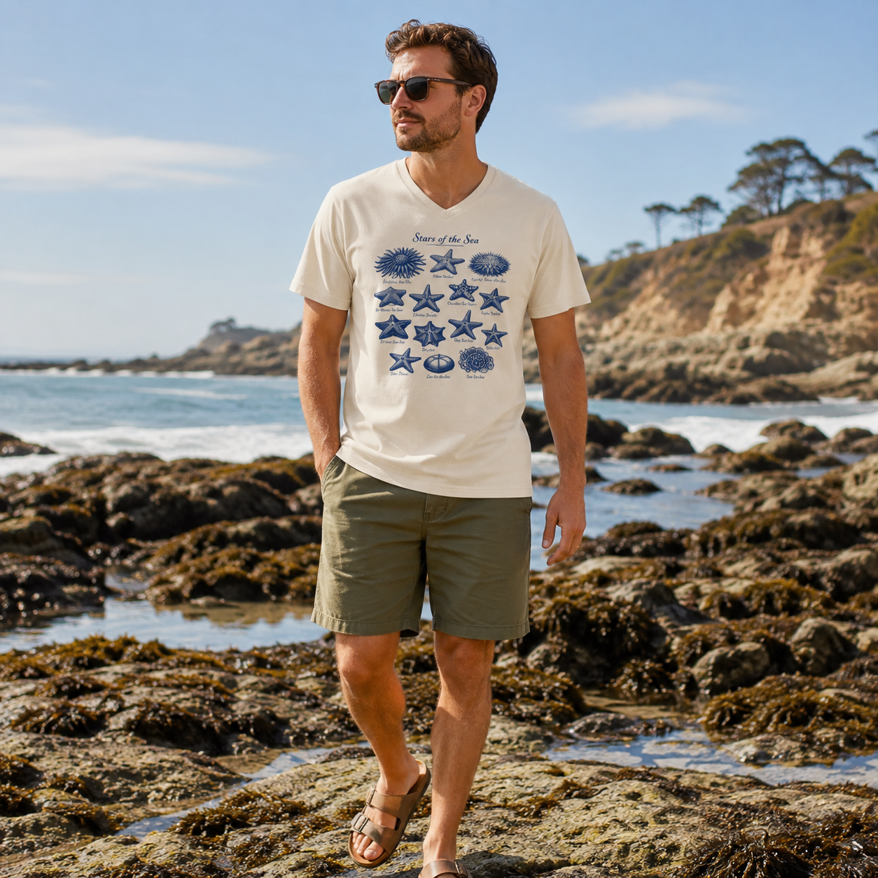 Stars Of The Sea Marine Study V-neck T-Shirt