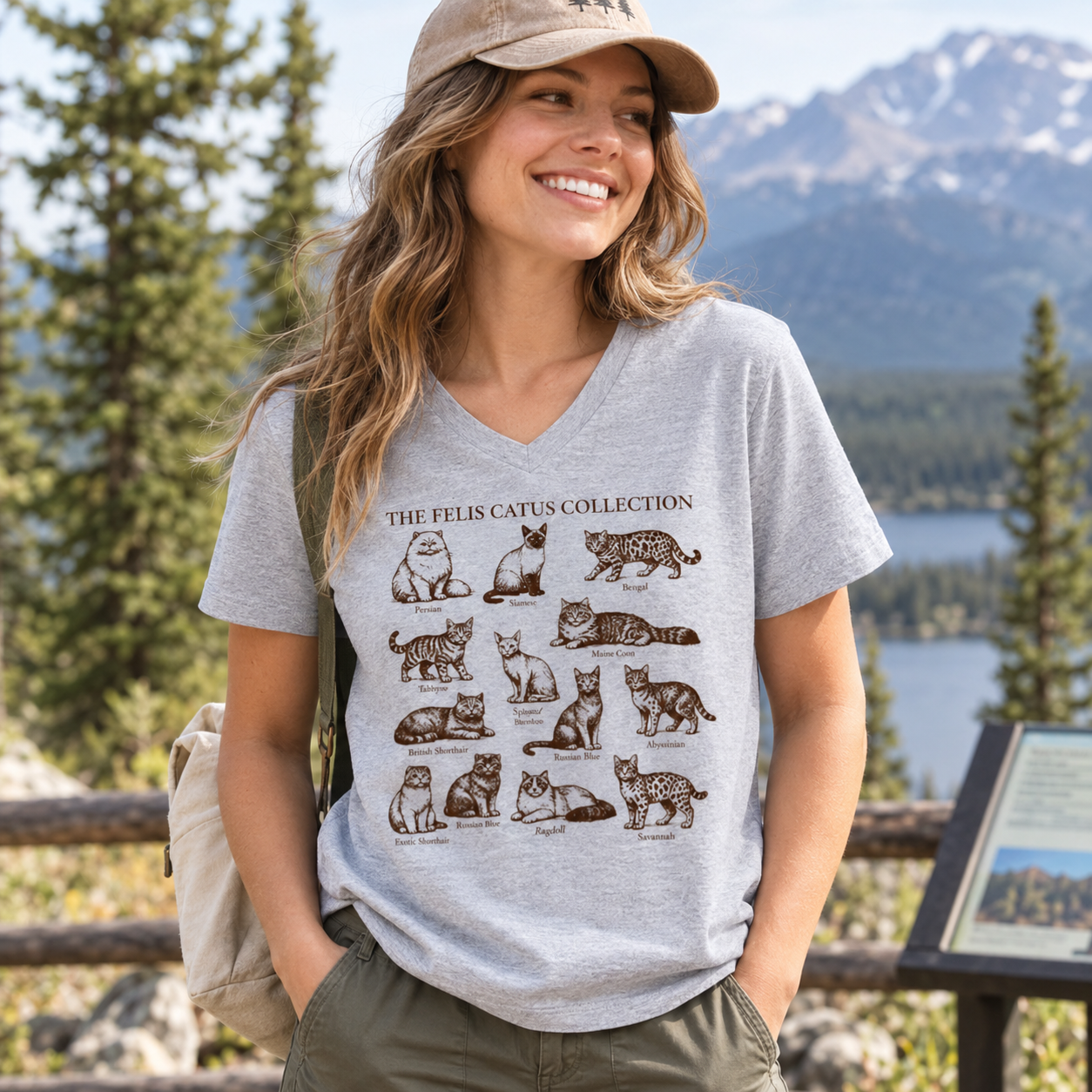 The Big Cats Collection Wildlife Guide V-neck T-Shirt