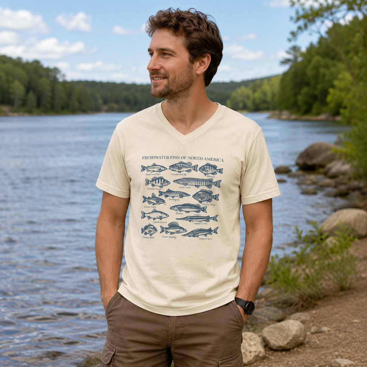 Freshwater Fish Of North America Field Guide V-neck T-Shirt