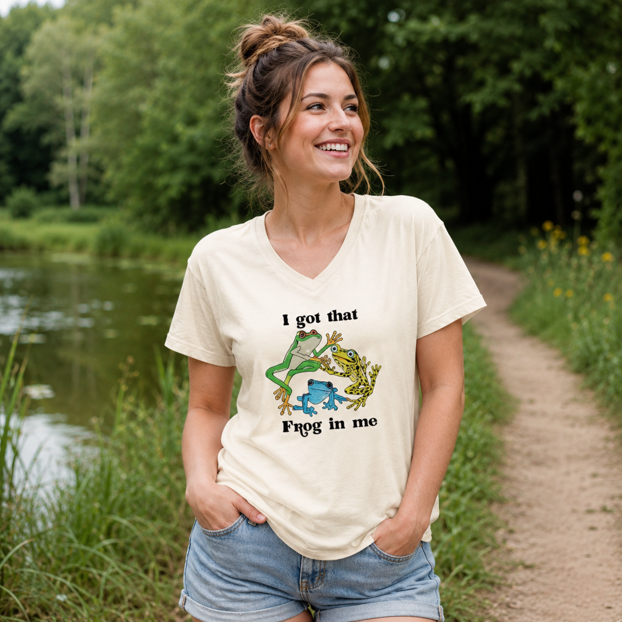 I Got That Frog In Me V-neck T-Shirt