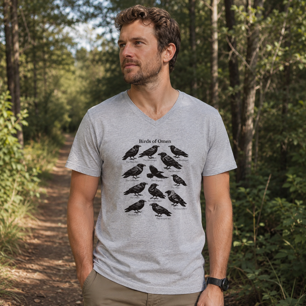 Birds Of Crows Crow Study V-neck T-Shirt