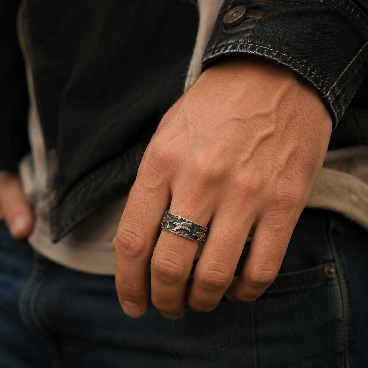 Wild Stallion Engraved Ring