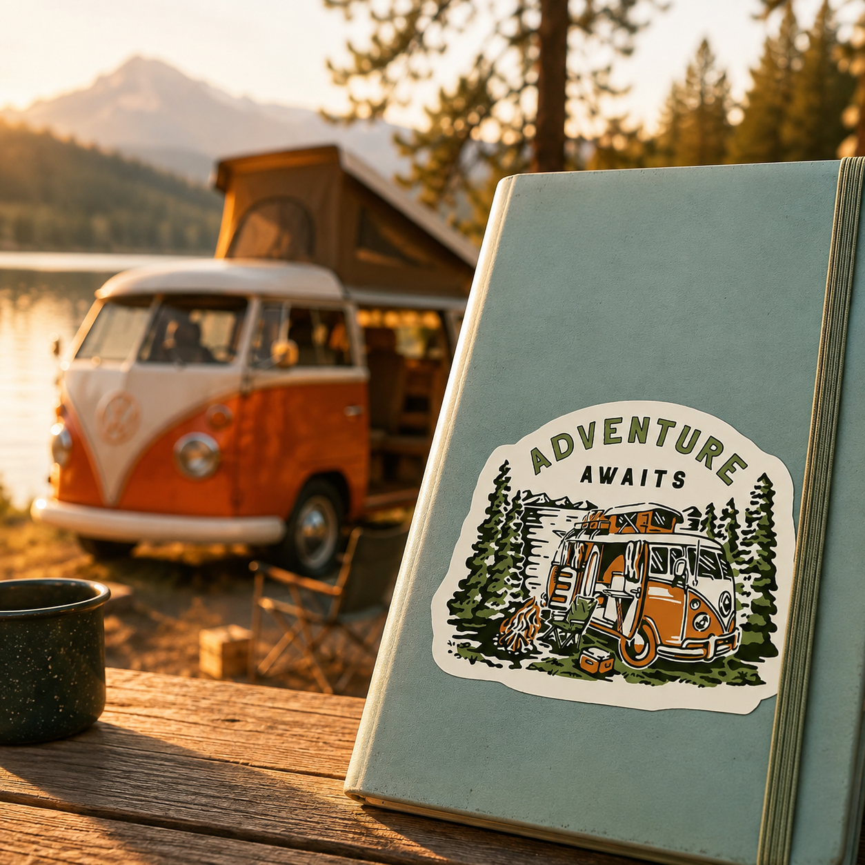 Adventure Awaits Wander Far Sticker