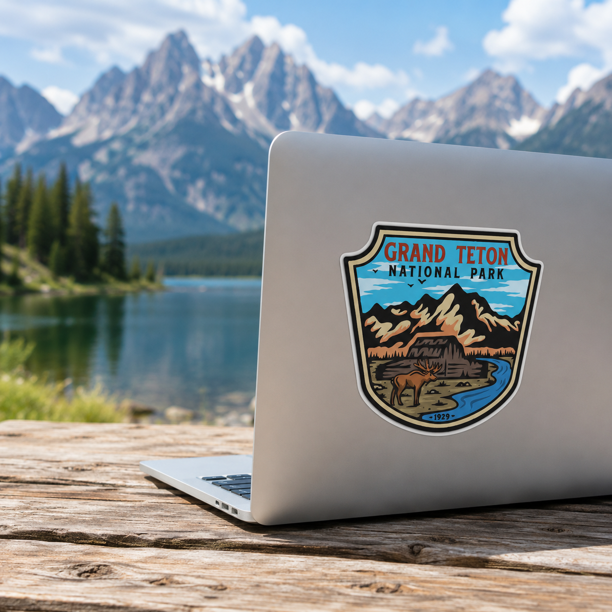 Grand Teton National Park Retro Sticker