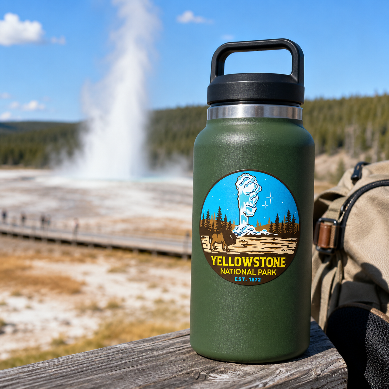 Yellowstone National Park Retro Sticker