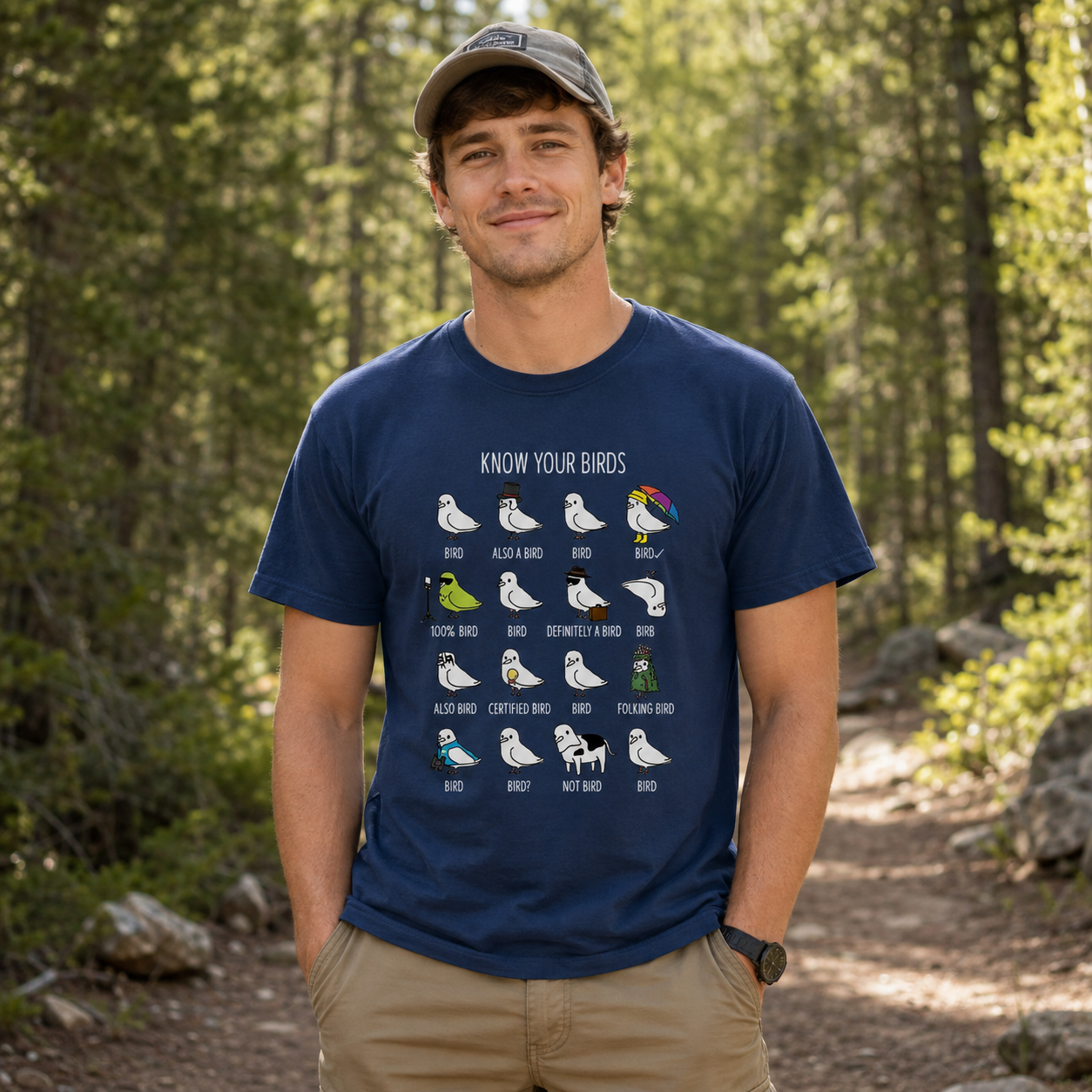 Know Your Birds Bird Chart T-shirt