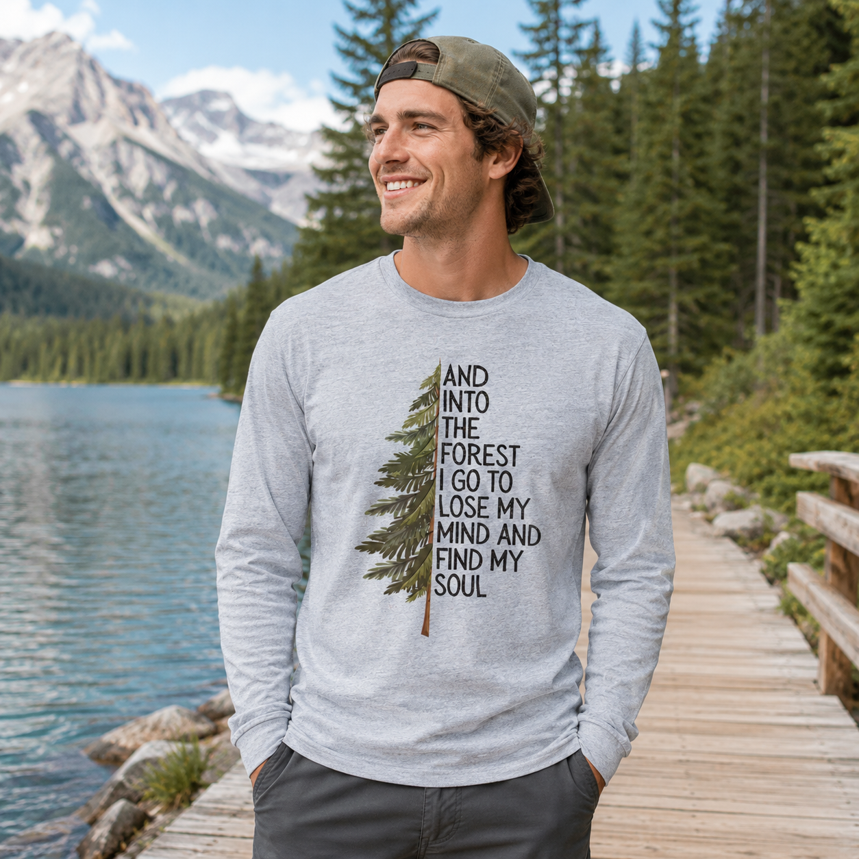 Into the Forest Tree Quote Long Sleeve T-Shirt