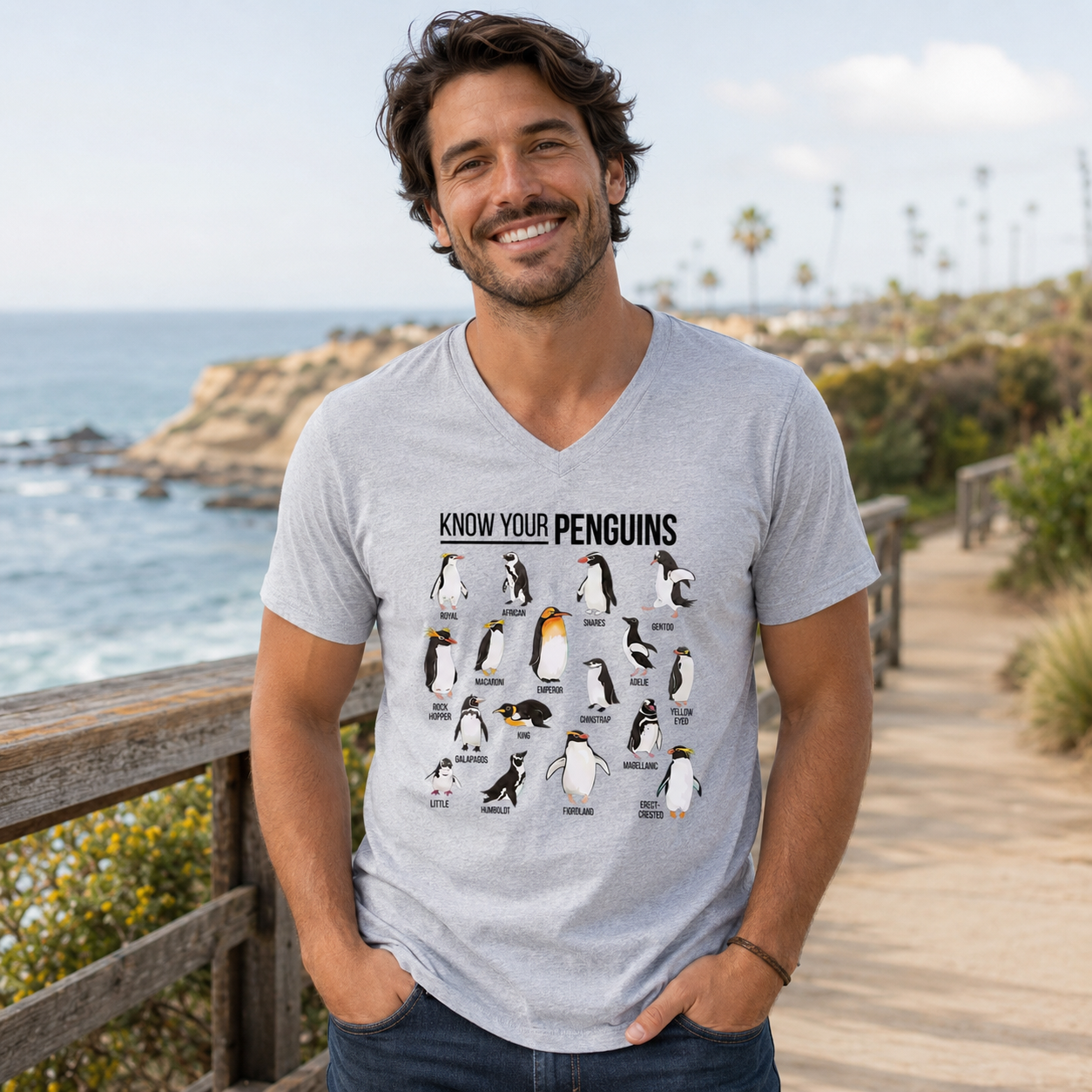 Know Your Penguins V-neck T-Shirt