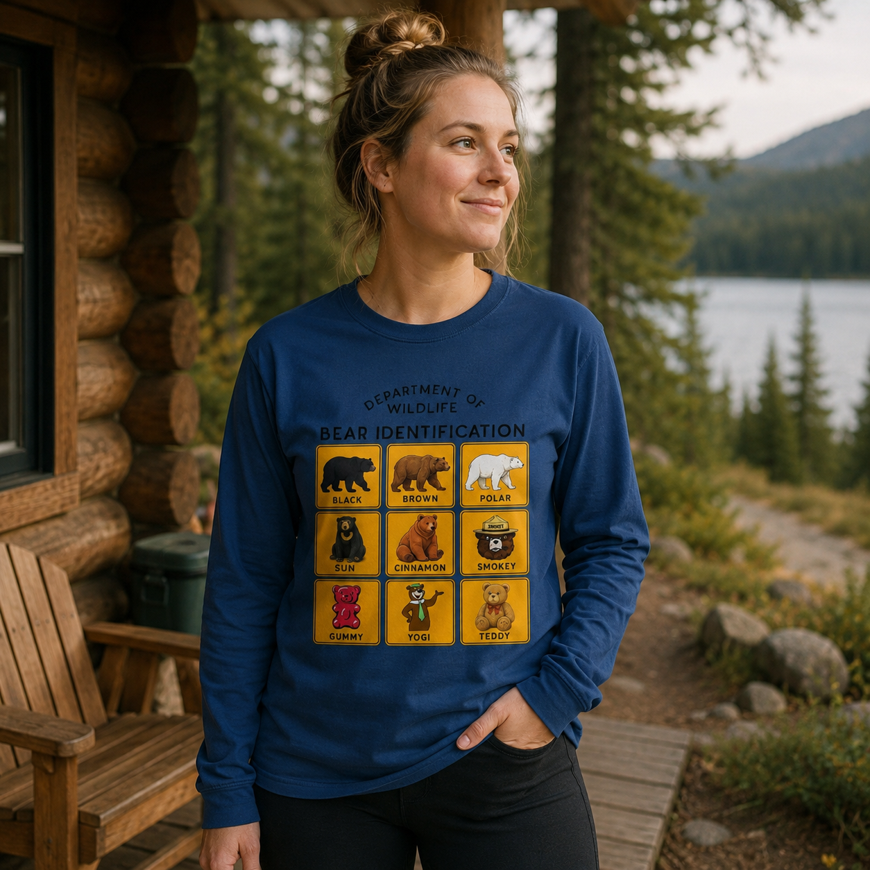 Department of Wildlife Bear Identification Gummy Bear Long Sleeve T-Shirt