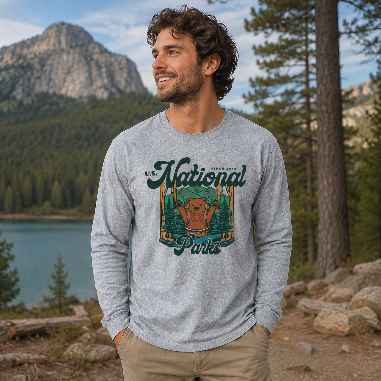 U.S. National Parks Camping Park Ranger Environmental Long Sleeve T-Shirt