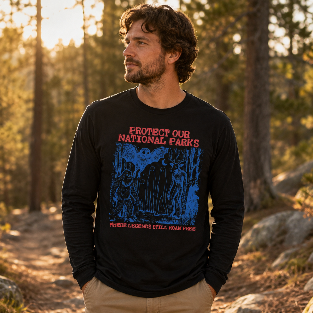 Cryptid National Parks Protect Our Parks Long Sleeve T-Shirt