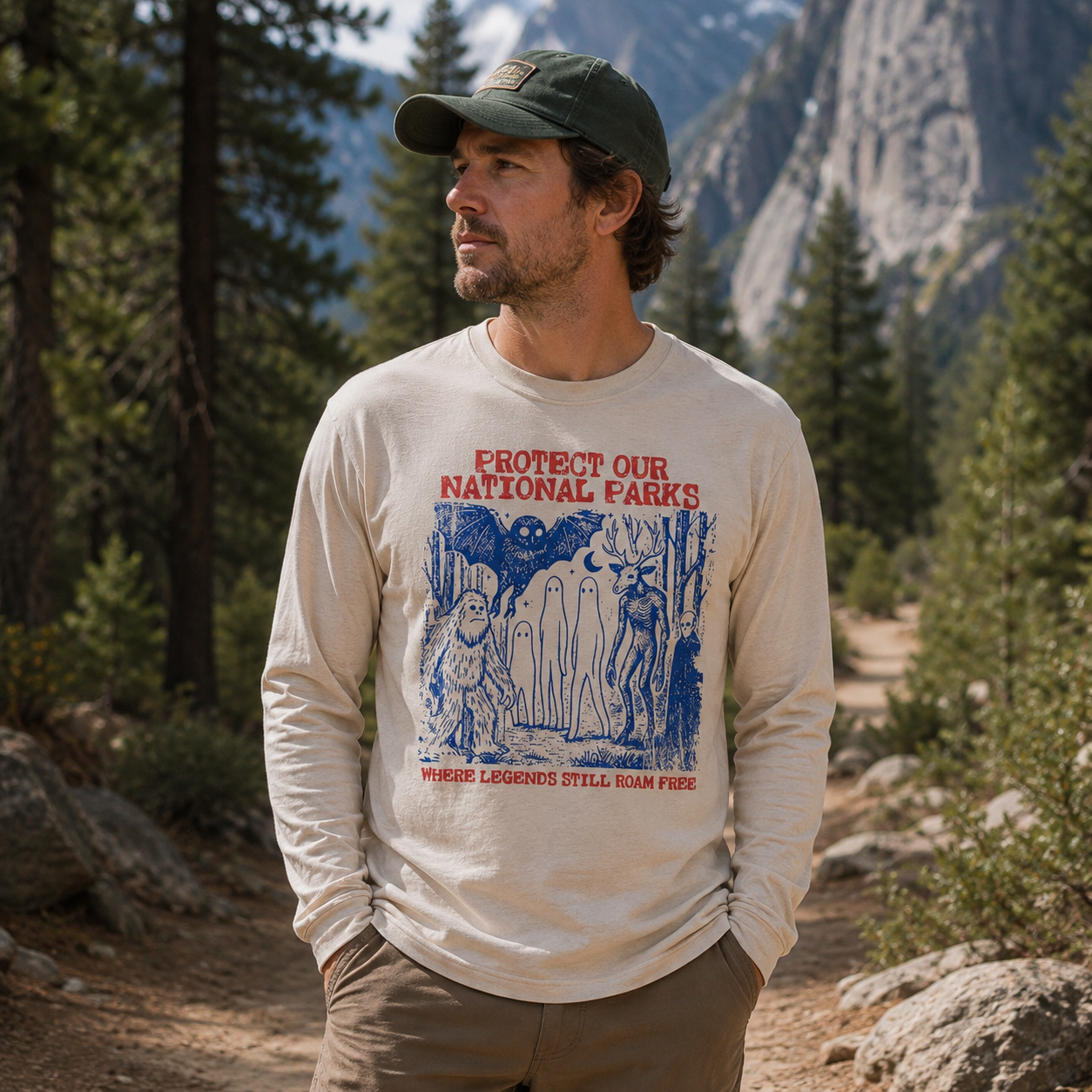 Cryptid National Parks Protect Our Parks Long Sleeve T-Shirt