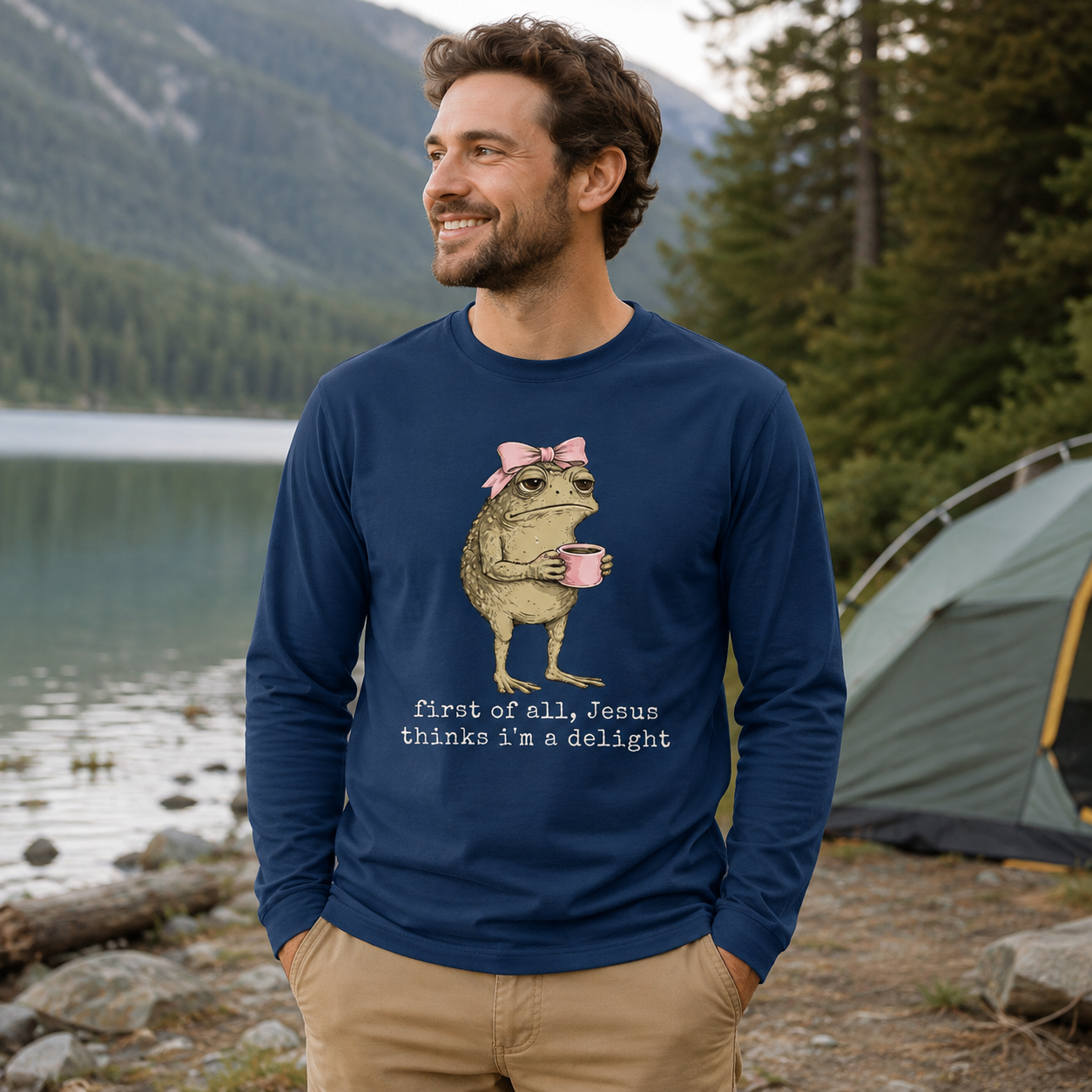 Sleepy Frog Coffee Lover Long Sleeve T-Shirt