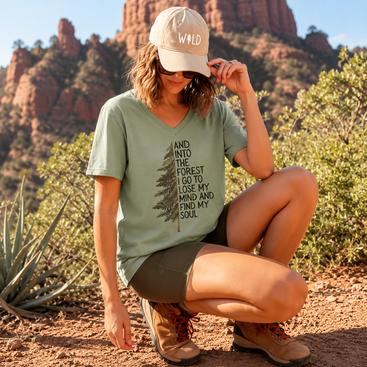 Into the Forest Tree Quote V-neck T-Shirt