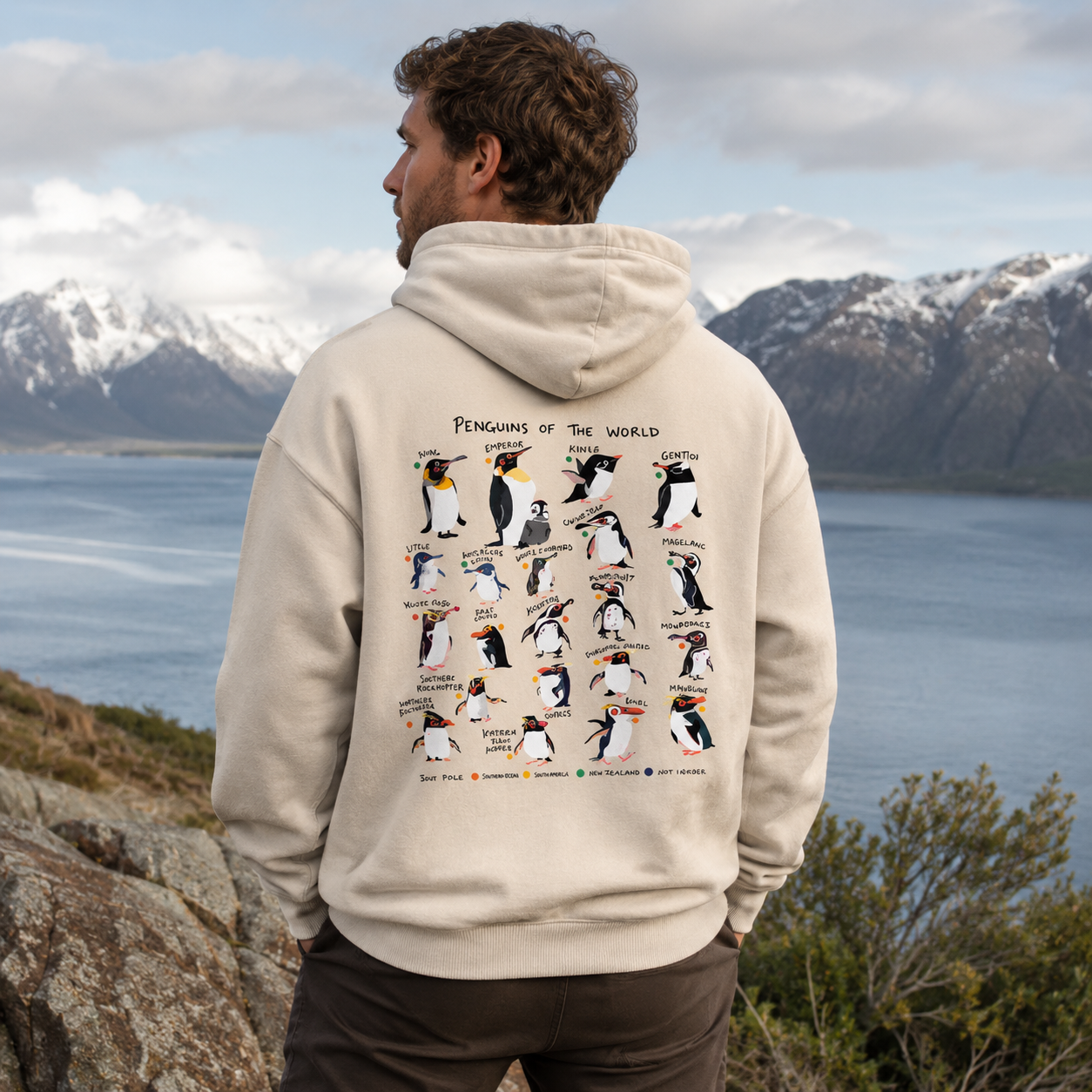 Penguins Of The World Guide Washed Hoodie