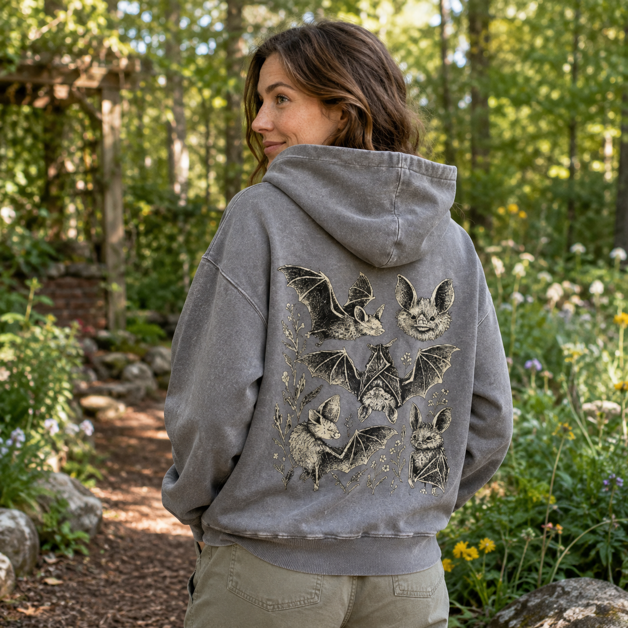 Welcome to the Bat Garden Washed Hoodie