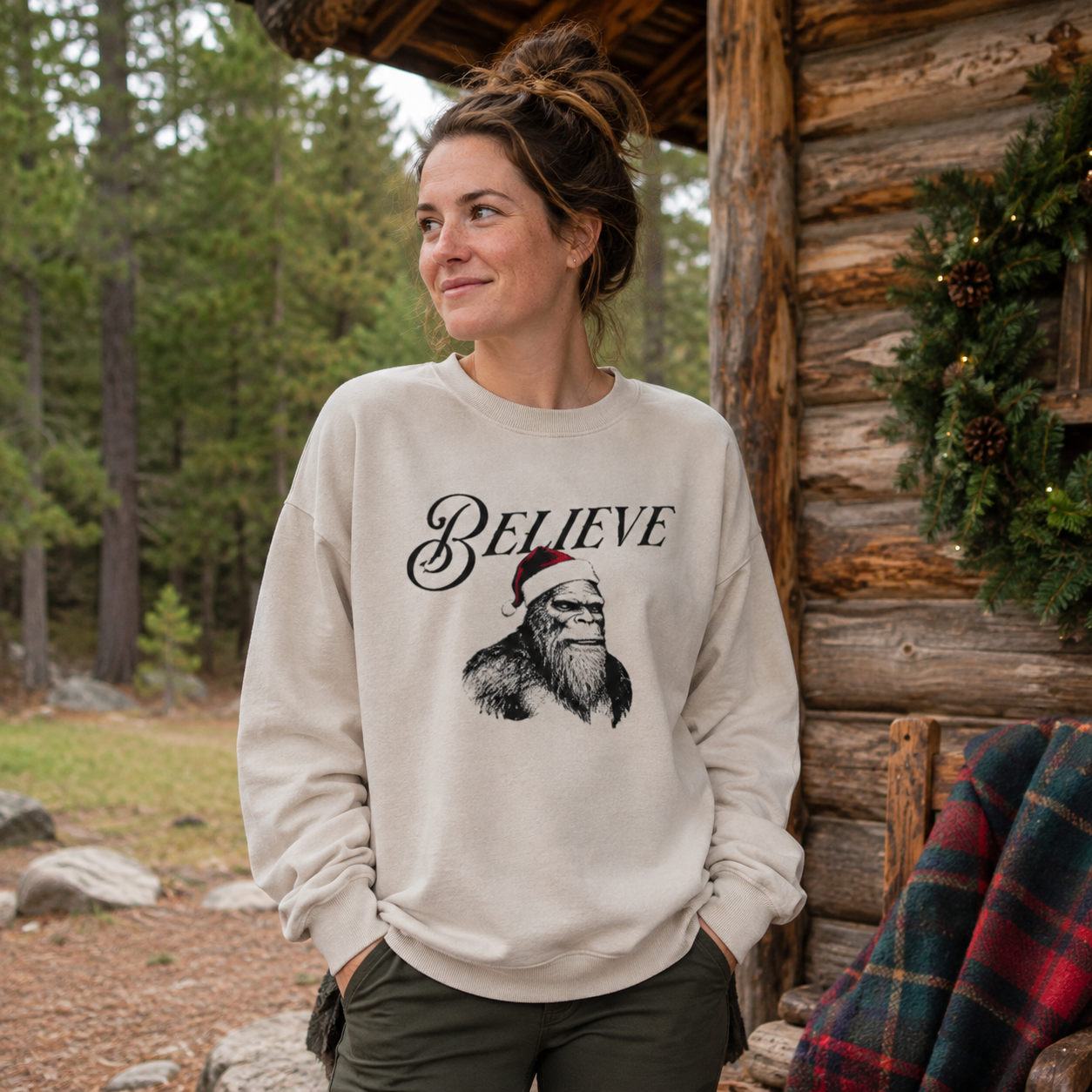 Believe Christmas Opossum Washed Sweatshirts