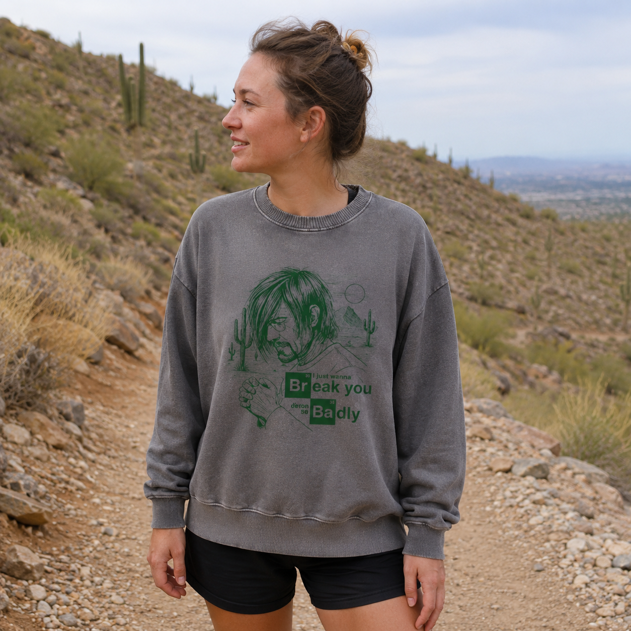 Can You Not Desert Mood Sketch Washed Sweatshirts
