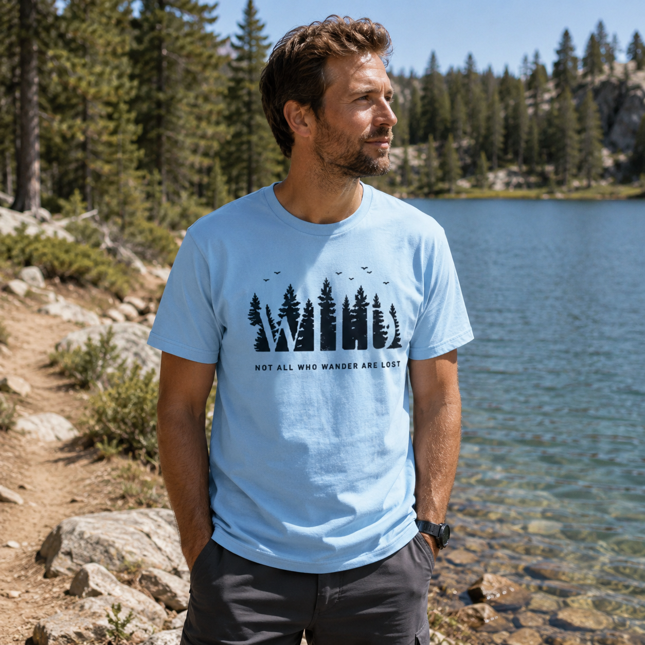 Not All Who Wander Are Lost Pine Forest T-Shirt