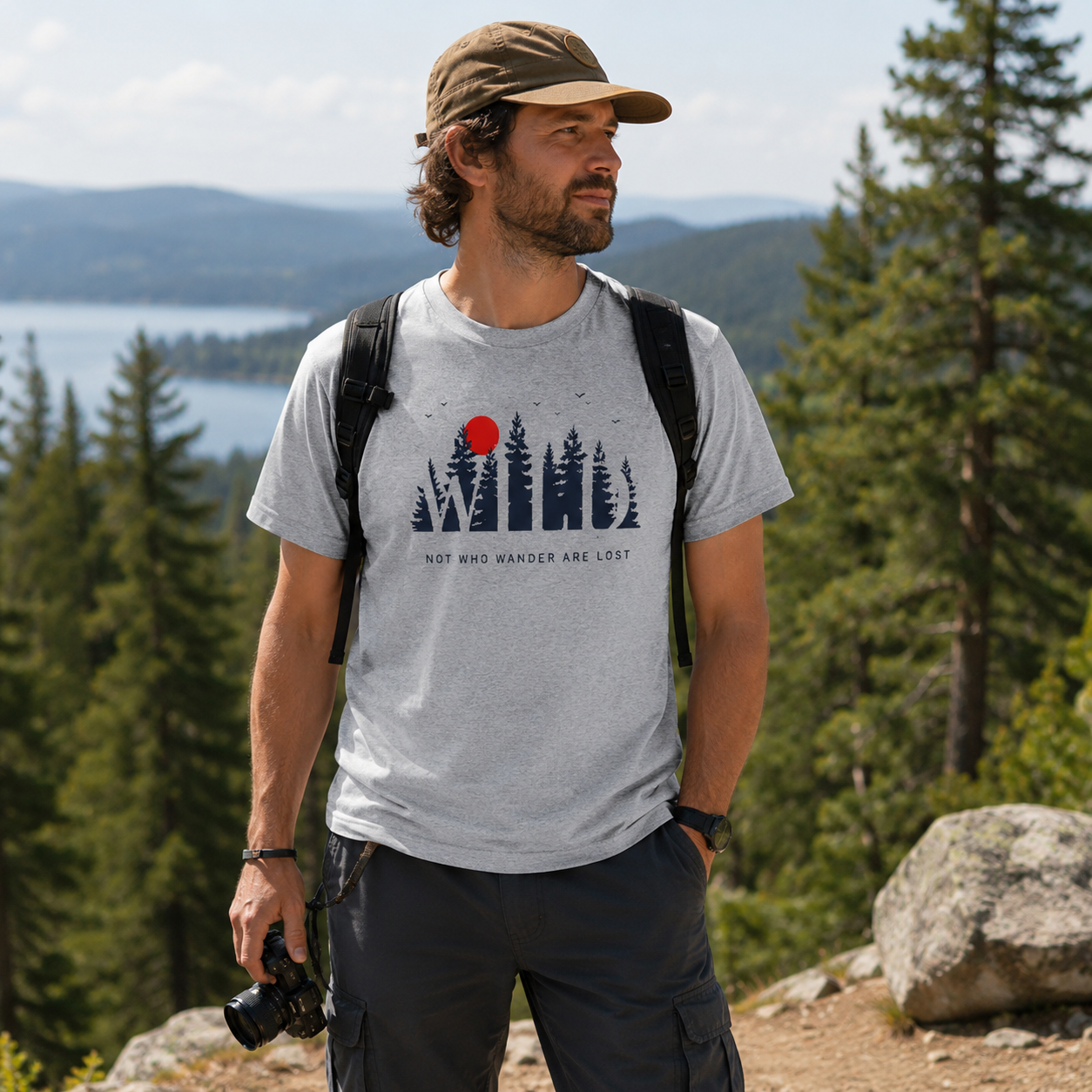 Get Your Nature Ass Lost Pine Forest Sunset T-Shirt