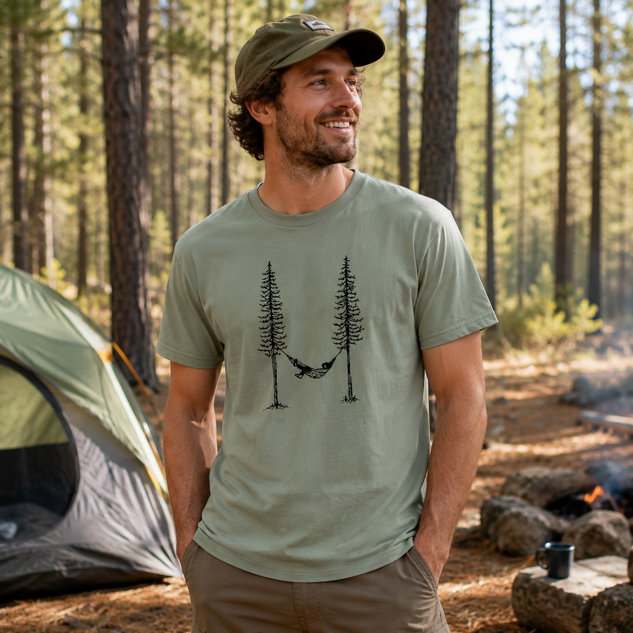 Hammock Between The Pine Trees T-Shirt