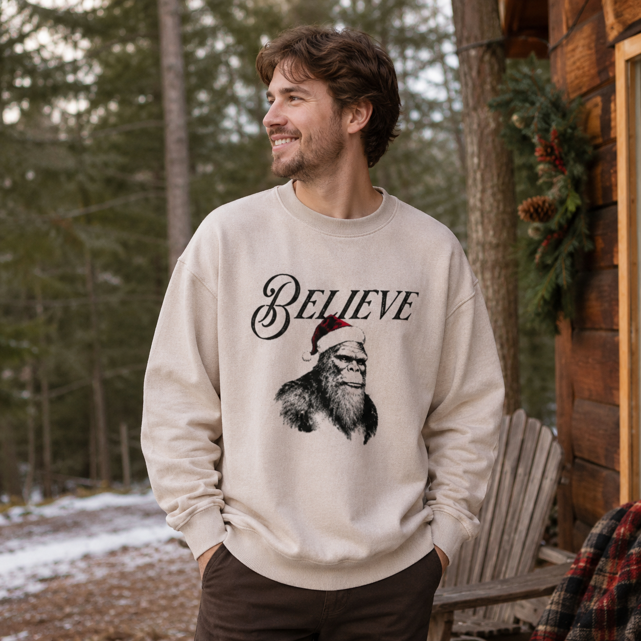 Believe Christmas Opossum Washed Sweatshirts