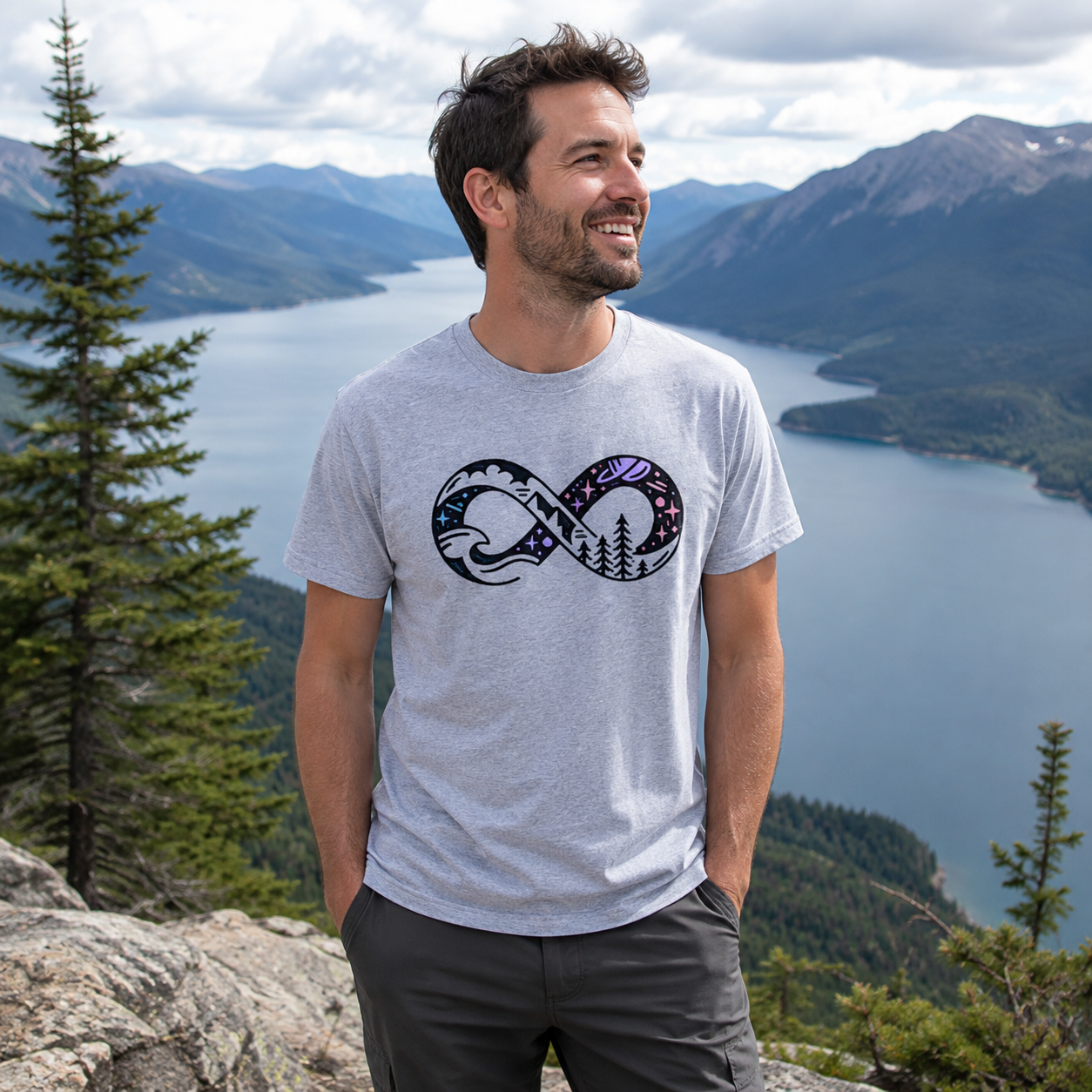 Infinite Forest Mountain Landscape T-Shirt