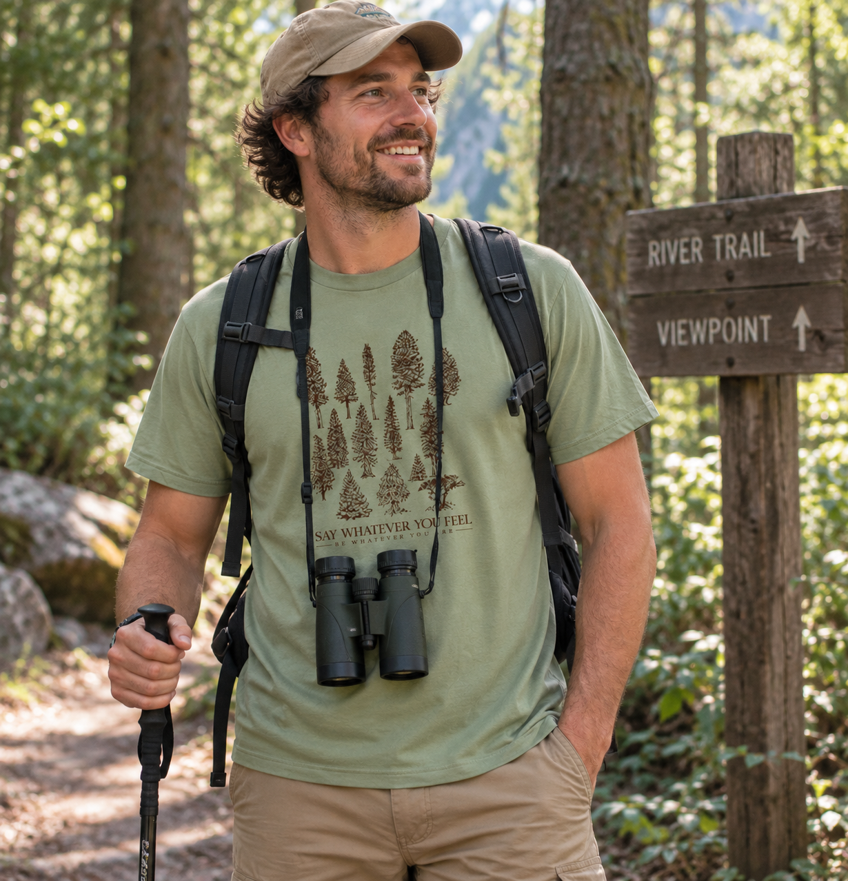 Say Whatever You Feel Be Wherever You Are Forest Study T-Shirt