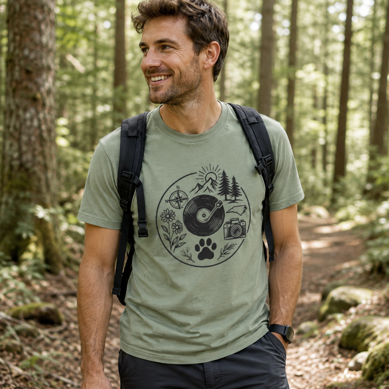 Nature Adventure Yin Yang Circle T-Shirt