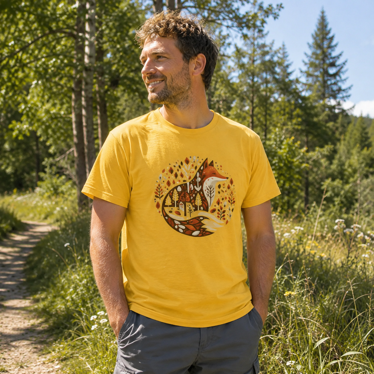 Fox Forest Winter Village T-Shirt