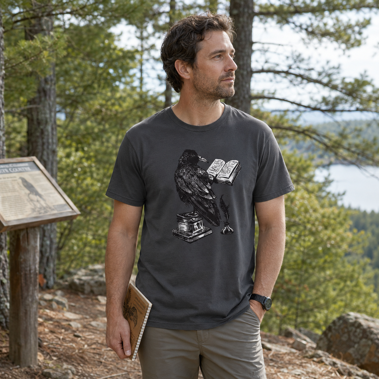 Raven Scholar Reading Books T-Shirt