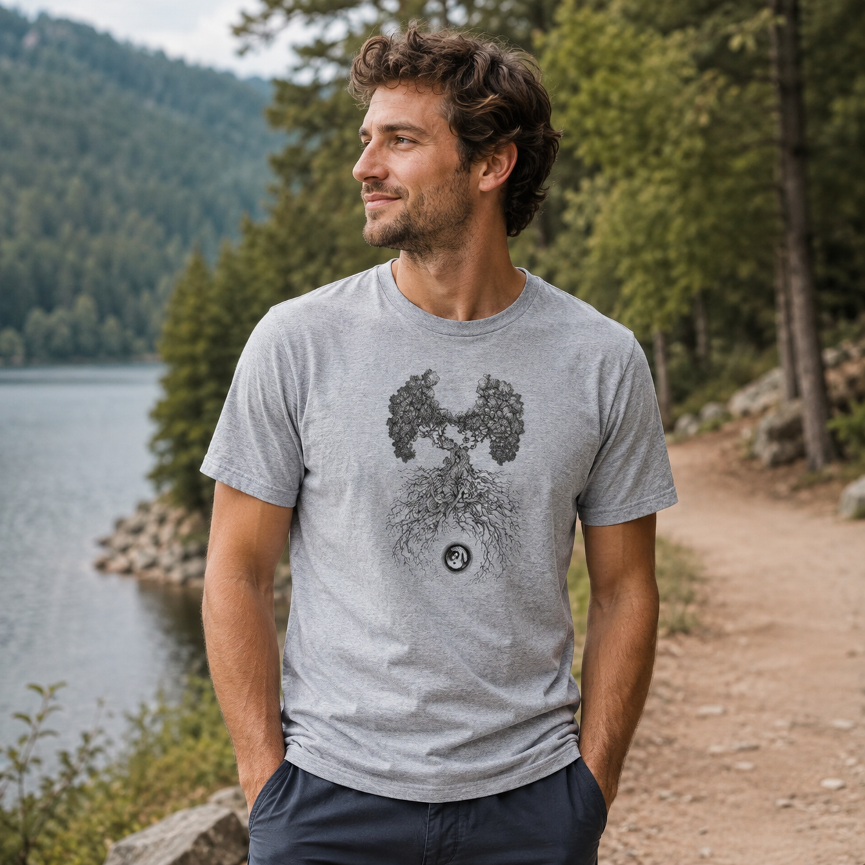 Tree Of Life Sun And Moon Duality T-Shirt