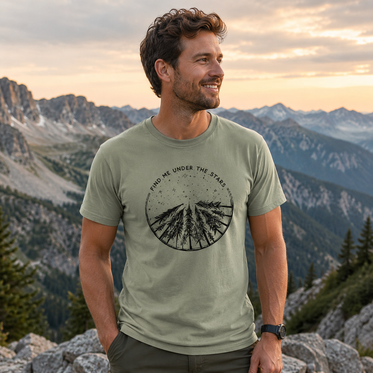 Find Me Under The Stars Mountain Forest T-Shirt
