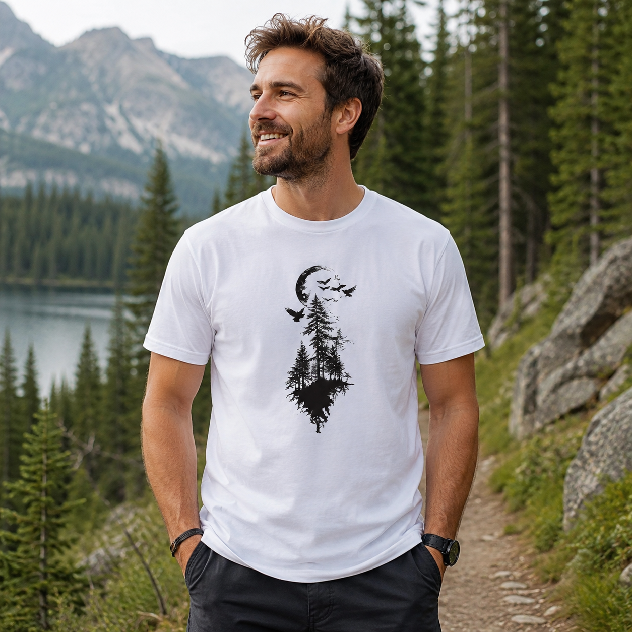 Infinite Mountain Forest Path T-Shirt