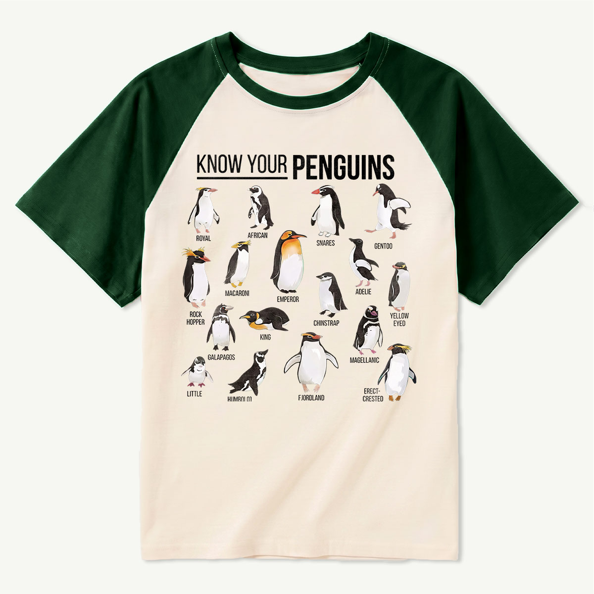 Know Your Penguins Raglan T-Shirt