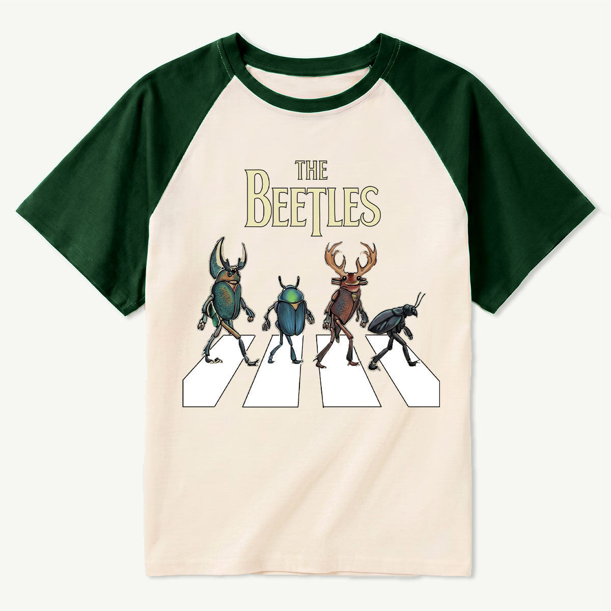 The Beetles Funny Insect Band Raglan T‑Shirt