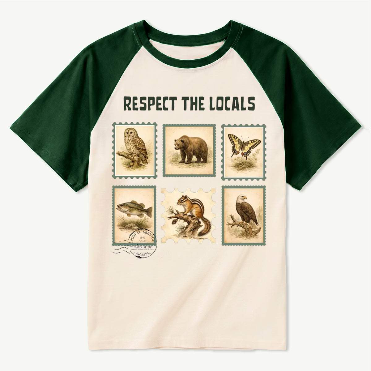 Respect The Locals Earth Day Wildlife Raglan T-Shirt