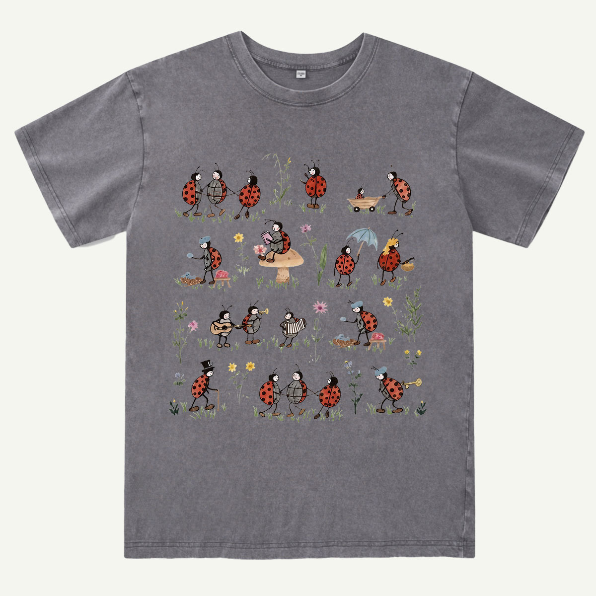 Ladybug and Flower Washed T-Shirt