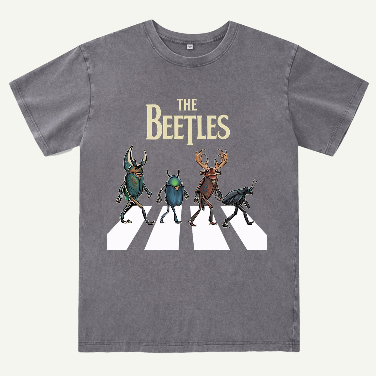The Beetles Funny Insect Band Washed T-Shirt