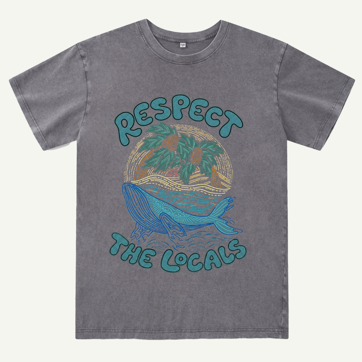 Respect the Ocean Whale Washed T-Shirt