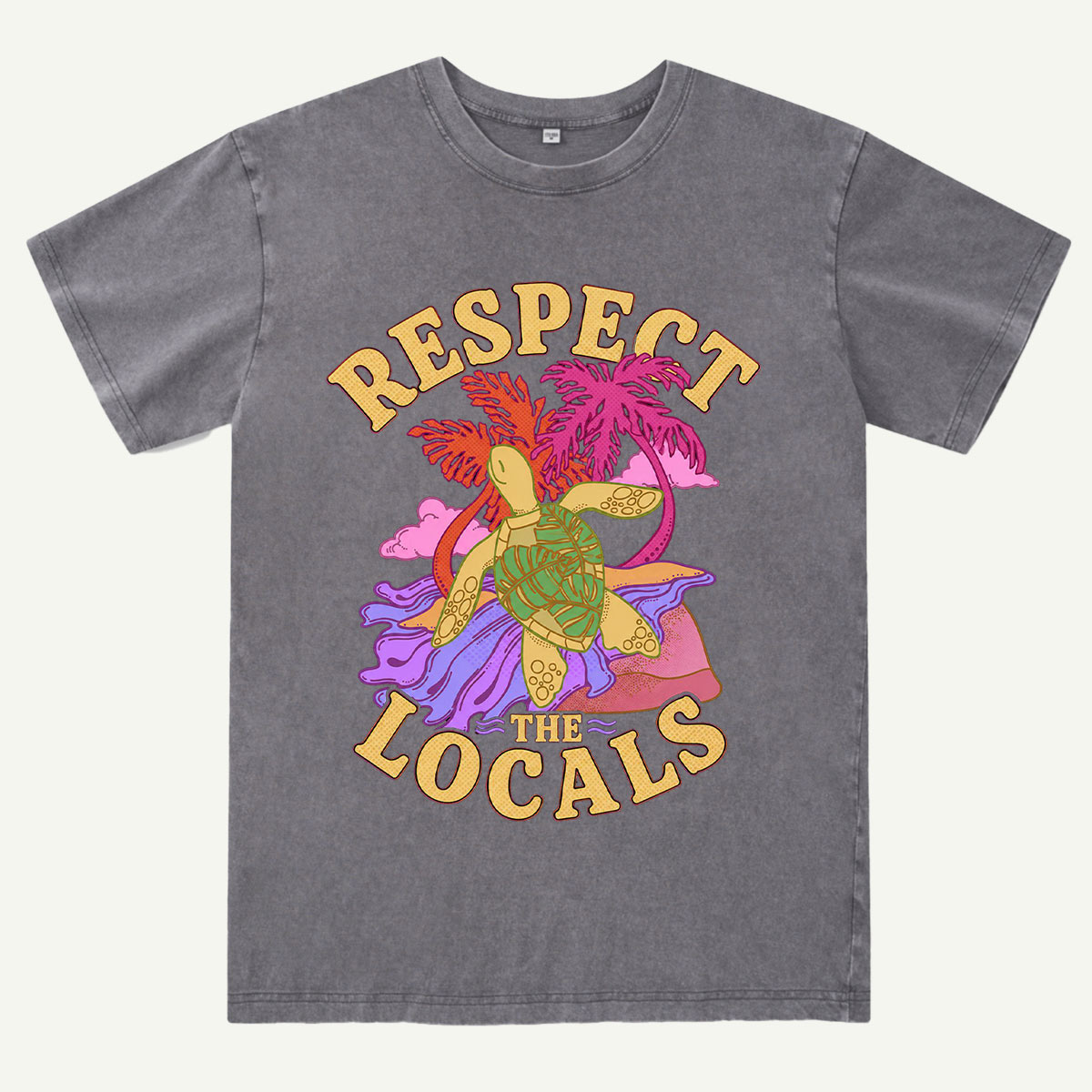 Sea Turtle Tropical Beach Washed T-Shirt