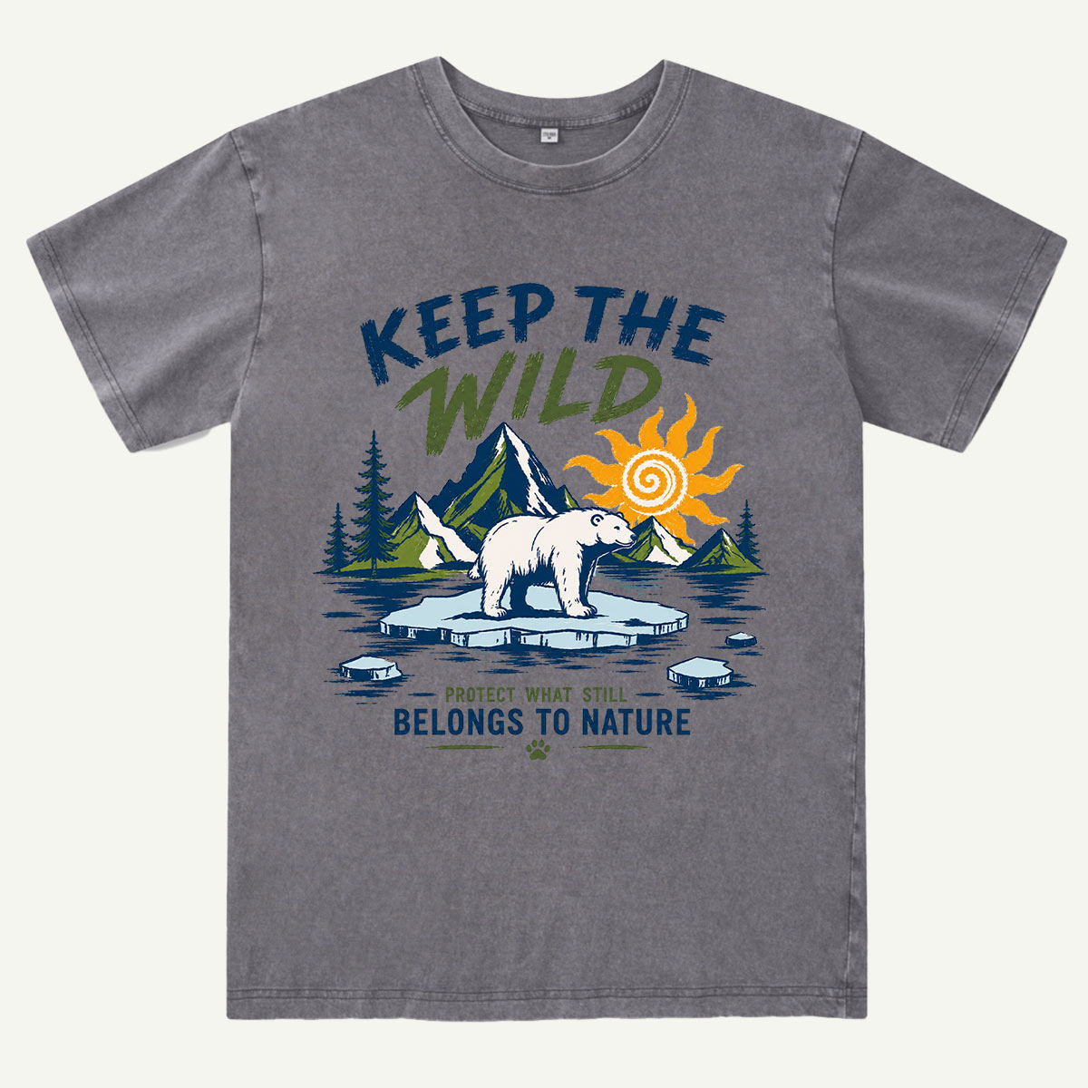 Keep the Wild Outdoor Adventure Wild Arctic Bear Washed T-Shirt