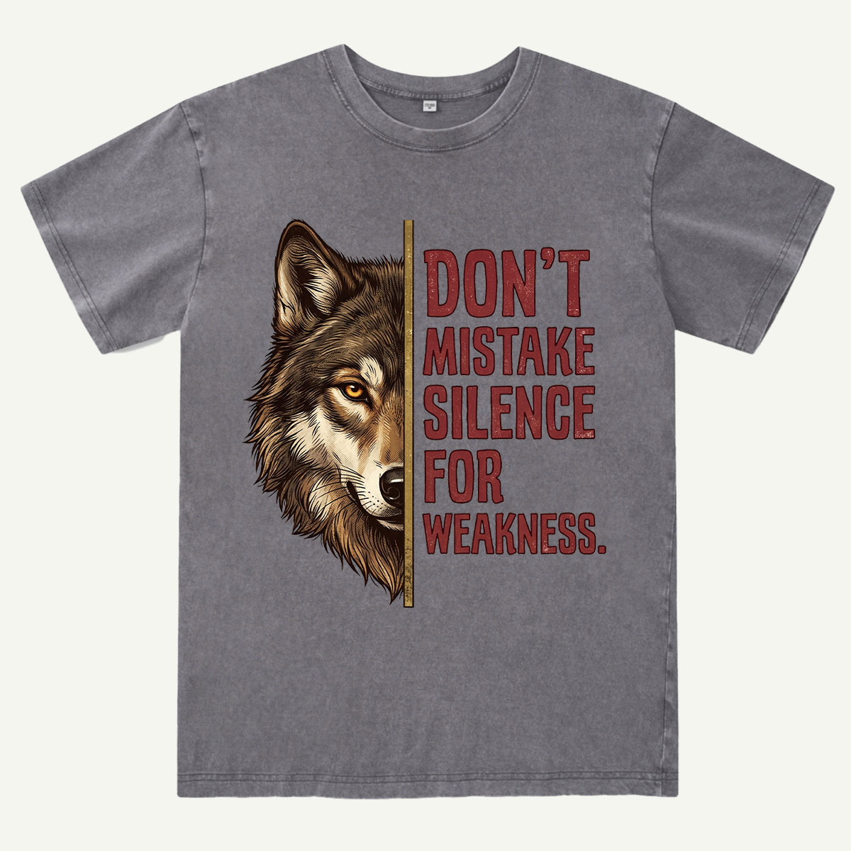 Predator Wolf Face Washed T-Shirt