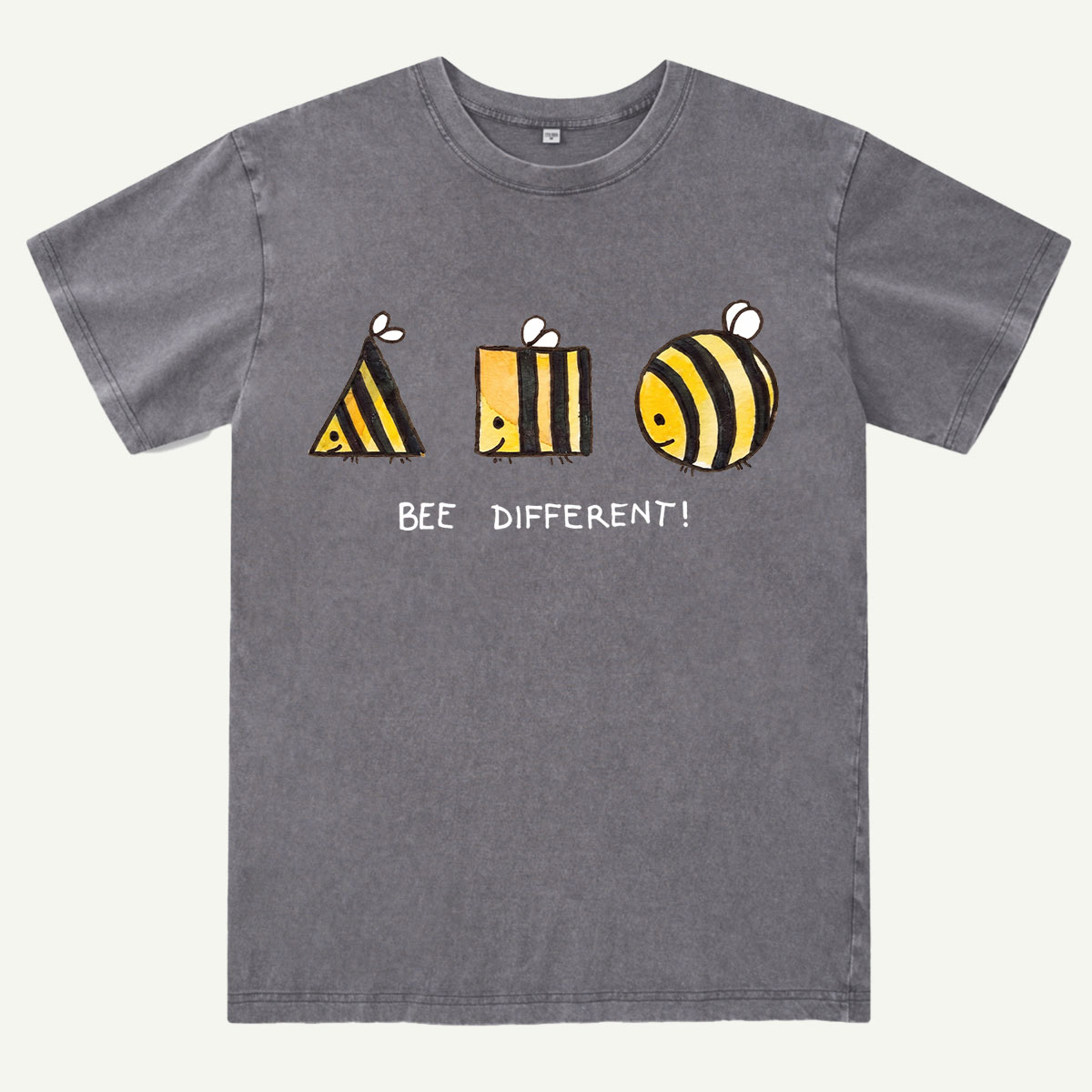 Bee Different Cute Bumblebee Washed T-Shirt