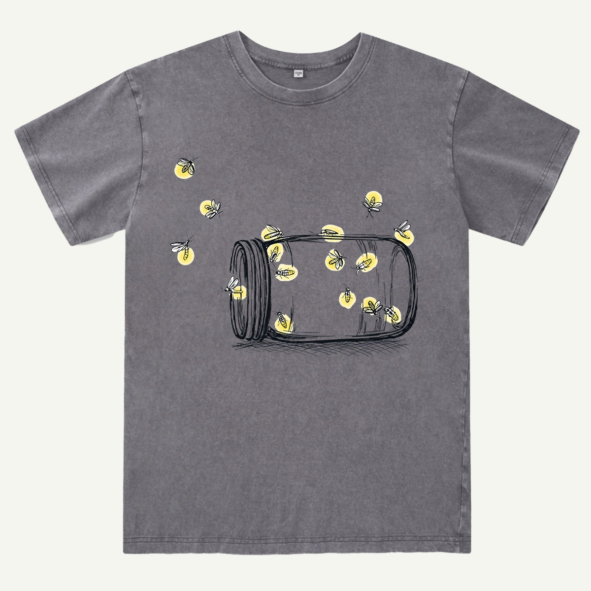 Summer Fireflies in a Jar Washed T-Shirt